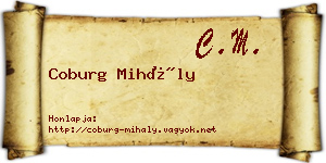 Coburg Mihály névjegykártya